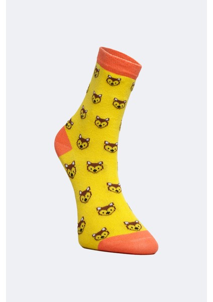 3'lü Kız Çocuk Soket Renkli Hayvanlı Çorap indirimleri