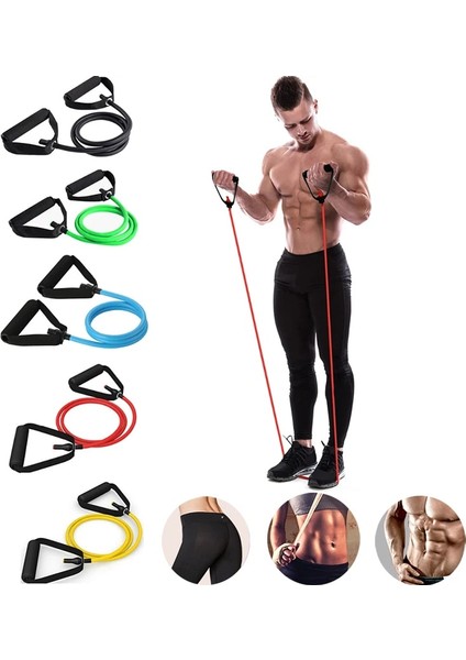 Sarı Stil Fitness Direnç Bantları Spor Salonu Spor Bandı Egzersiz Elastik Bantlar Genişletici Çekme Halatı Tüpleri Ev Yoga Pilates Için Egzersiz Ekipmanları (Yurt Dışından) fırsatları