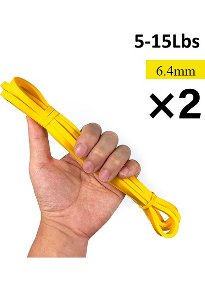 Sarı 2 Adet Tarzı Lateks Direnç Bantları Seti Yoga Bandı Kauçuk Jimnastik Egzersizi Elastik Döngü Pull Up Assist Fitness Streç Genişletici Güç Egzersizi (Yurt Dışından)