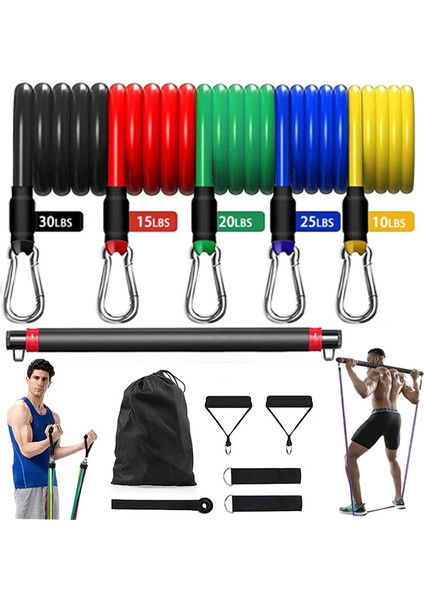 11 Adet Çekme Halatı B Tarzı Et Lateks Direnç Bantları Seti Fitness Çubuğu Egzersiz Yoga Tüpü Çekme Halatı Fitness Kauçuk Elastik Kas Gücü Eğitimi (Yurt Dışından) fırsatları