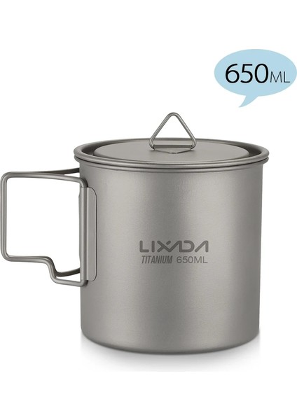 650ML Tarzı Tomshoo 750ML Ultralight Titanyum Bardak Tencere Açık Taşınabilir Su Bardağı Kupa Sofra Tencere Titanyum Pot Kamp (Yurt Dışından)