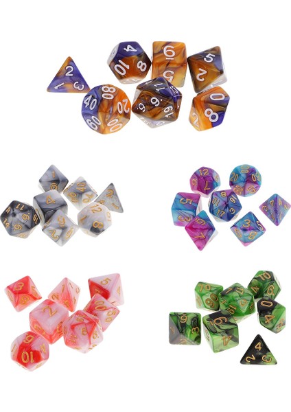 Mavi Sarı Stil Olyhedral Zar Seti D20 D12 D10 D8 D6 D4 Dnd Rpg Tahta Oyunu Parti Için Eğlenceli Oyun Dices Oynamak (Yurt Dışından) fiyatları