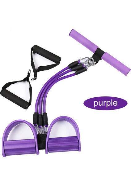 Profesyonel Mor Stil Fitness Sakız 4 Tüp Direnç Bantları Lateks Pedal Egzersizi Mekik Çekme Halatı Genişletici Elastik Bantlar Yoga Ekipmanı Pilates Egzersizi (Yurt Dışından)
