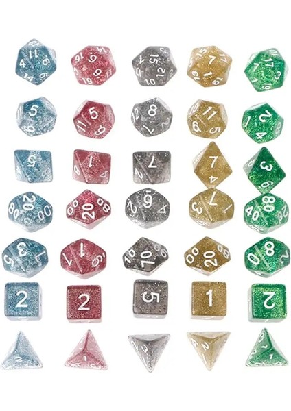 Bk Tarzı Dragon Pathfinder D20 D12 2XD10 D8 D6 D4 Için 7 Adet Parıldayan Çokyüzlü Zar (Yurt Dışından) fiyatları