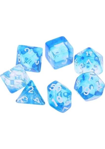 R Stili 7 Adet Şeffaf Taraflı Zar D4 D6 D8 D10 D12 D20 Rpg Poli Masa Masa Oyunu Seti (Yurt Dışından) fırsatları
