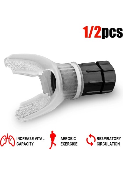 1 Adet Tarzı Breathing Fitness Exerciser Lung Respirator Fitness Trainer Water Silicone Breathing Mouthpiece Exercise Training Equipment Tool (Yurt Dışından)