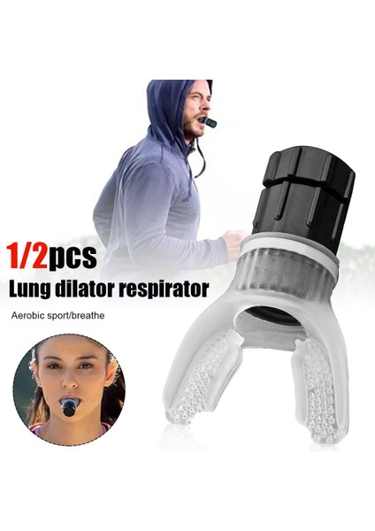 1 Adet Tarzı Breathing Fitness Exerciser Lung Respirator Fitness Trainer Water Silicone Breathing Mouthpiece Exercise Training Equipment Tool (Yurt Dışından)