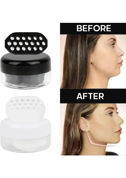 Siyah Stil 2 Adet Yüz Çene Kas Egzersiz Yüz Masseter Çiğneme Güzellik Siyah Beyaz Çene Yüz Kaldırma Vücut Geliştirme Fitness Topu Aracı (Yurt Dışından)