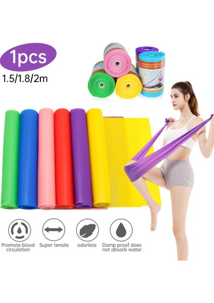 Sarı Stil 2m 6 Renk Yoga Direnç Bantları Seti Elastik Bant Fitness Salonu Için Tpe Bantları Sakız Seti Spor Yoga Egzersiz Egzersizi Eğitim Kayışı (Yurt Dışından)
