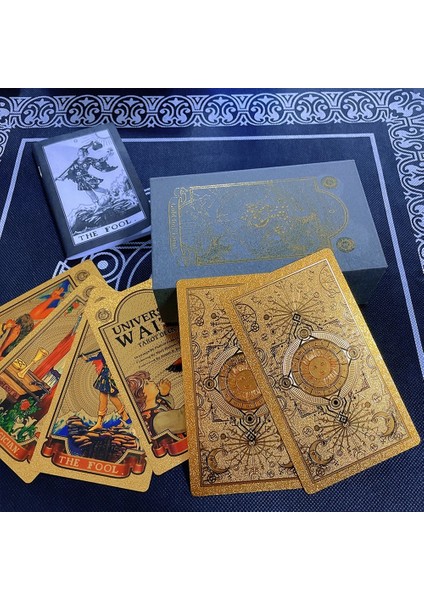 Güneş Tanrısı Kartı Geri Stili Set Tarot Kartları Hediye Kutusu Lüks Altın Folyo Tarot Kartı Sıcak Damgalama Pvc Su Geçirmez Aşınmaya Masa Oyunu Solitaire Kehanet (Yurt Dışından)