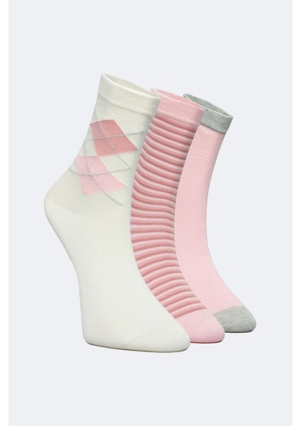 3'lü Ekoseli Kız Çocuk Soket Çorap fiyatları