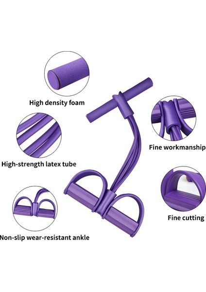 Kırmızı Stil Fitness Direnç Bantları Oturup Çekme Halatı 4 Tüp Pedallı Egzersiz Kapalı Spor Salonu Spor Eğitimi Elastik Bantlar Fitness Ekipmanları (Yurt Dışından) fırsatları