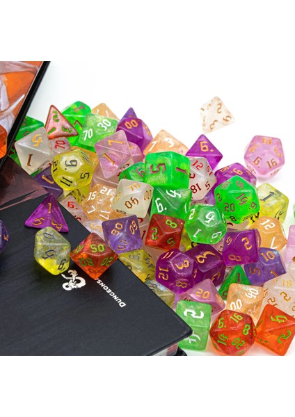 Kırmızı Stil Poludie Et Dnd Zar Seti D4 D6 D8 D10 D% D12 D20 Rol Oynama Için Yarı Saydam Çokyüzlü Zar Tahta Oyunu D&d Rpg Mtg Zar (Yurt Dışından)