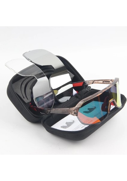 NO.303 Tarzı NO.210 Boyutu Bisiklet Güneş Gözlüğü Uveter Sagan Spor Güneş Gözlüğü Gözlük Bisiklet Gözlüğü Bisiklet Gafas Ciclismo 3lens Aksesuarları (Yurt Dışından)