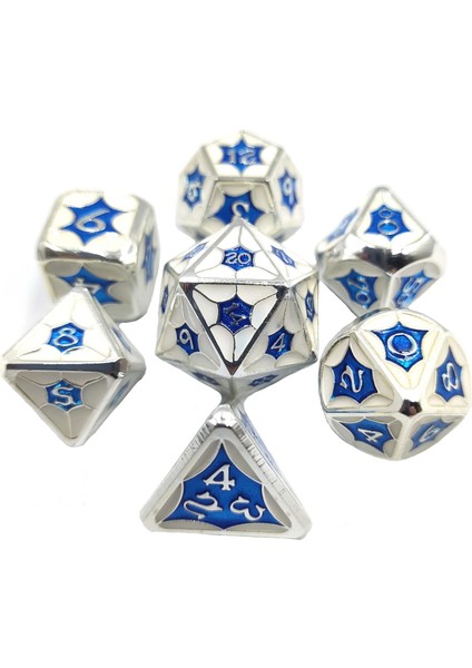 M0006-C Stili 7pcs Galaxy Metal Zar Seti D&d Çokyüzlü Zar Dnd Rpg Mtg Masa Oyunları Dados Zar D20 D12 D10 D% D8 D6 D4 Kadife Kılıflı (Yurt Dışından)