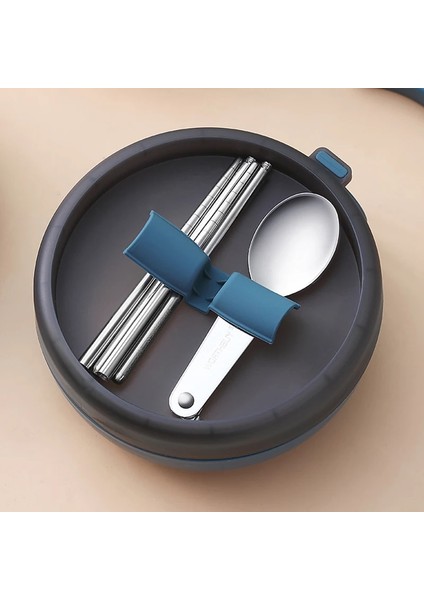 Lacivert Tarzı 304 Paslanmaz Çelik Taşınabilir Kase Çubuklarını Kaşık Seti Tek Çocuk Pirinç Kase Seyahat Uzakta Mini Kase Çatal (Yurt Dışından) modelleri