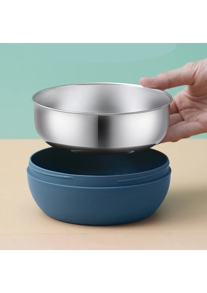 Lacivert Tarzı 304 Paslanmaz Çelik Taşınabilir Kase Çubuklarını Kaşık Seti Tek Çocuk Pirinç Kase Seyahat Uzakta Mini Kase Çatal (Yurt Dışından) indirimleri