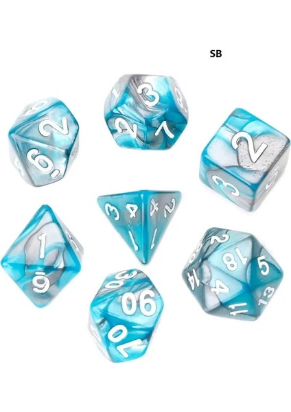 Gök Mavisi Tarzı Trpg Board Game Dungeons And Dragons D4-D20 Için Akrilik Çokyüzlü Zar (Yurt Dışından)
