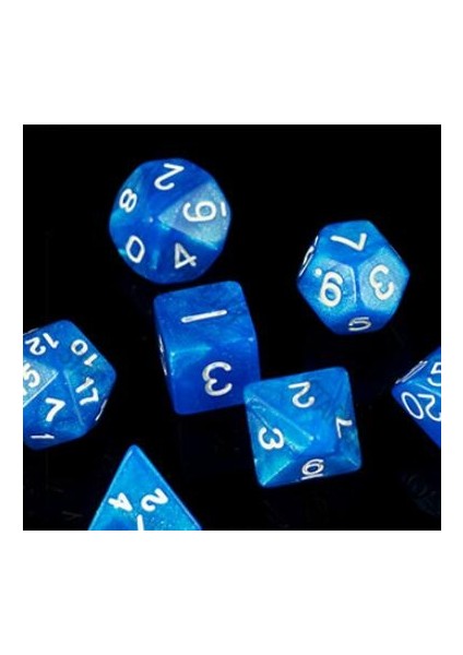 Mermer Mavi Tarzı 7 Adet Çok Taraflı Zar Seti D4, D6, D8, D10, D10%, D12, D20 Masa Oyunu Rpg Dungeons And Dragons Için Renkli Aksesuarlar Dnd Mtg (Yurt Dışından)