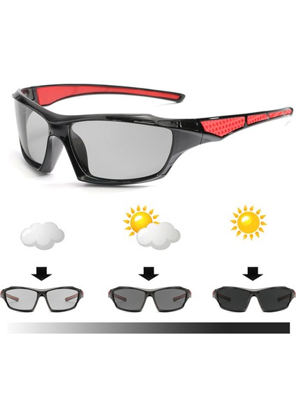 Renk Değiştir Kırmızı Stili Polarize Erkek Kadın Bisiklet Bisiklet Gözlük Fotokromik Sürüş Güneş Gözlüğü Renk Değişimi Mtb Bisiklet Bukalemun Gözlük Gafas AC0312 (Yurt Dışından) fiyatları