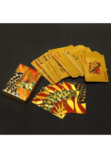 Bir Stil Sıcak Satış Abd Özgürlük Heykeli Paketi Altın Folyo Poker Ovma Pürüzsüz Texas Bakara Tahta Masa Oyunu Oyun Kartı Hediye (Yurt Dışından) modelleri