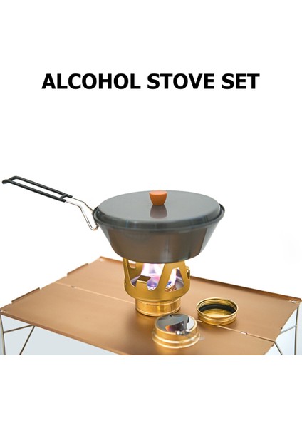 Altın Tarzı Taşınabilir Mini Alkollü Soba Brülörü Açık Ultralight Pirinç Kamp Pişirme Ocağı Açık Kamp Sırt Çantasıyla Seyahat Turist Brülörü (Yurt Dışından) modelleri