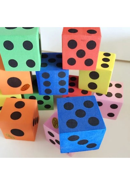 Köpük Köpük Zar Seti 24 Paket Muhtelif Renkli Büyük Kare Bloklar Yapı Taşları, Eğitici Oyuncaklar Matematik Partisi Için Mükemmel (Yurt Dışından)