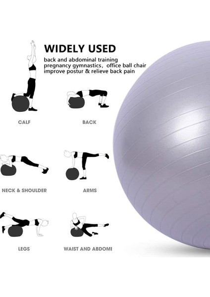 Sadece Mor Top Stili 55CM Pvc Yoga Topu Egzersiz Topu Fitness Için Kalınlaşmış Anti-Patlama Denge Topu Pilates Egzersiz Topu Hızlı Pompa Ev Spor Salonu ile (Yurt Dışından) indirimleri