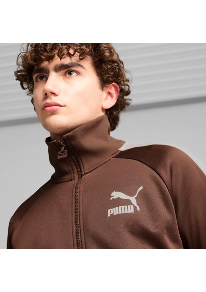 Erkek Kahverengi Puma T7 Iconıc Track Jacket Kahverengi Erkek Fermuarlı Sweatshirt