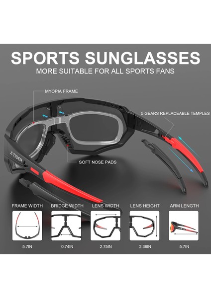 Renk 01 Stili 3 Mercek X-Tıger Polarize Lens Bisiklet Gözlükleri Yol Bisikleti Bisiklet Gözlükleri Bisiklet Güneş Gözlüğü Mtb Dağ Bisikleti Bisiklet Gözlüğü (Yurt Dışından)