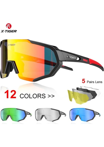 Renk 01 Stili 3 Mercek X-Tıger Polarize Lens Bisiklet Gözlükleri Yol Bisikleti Bisiklet Gözlükleri Bisiklet Güneş Gözlüğü Mtb Dağ Bisikleti Bisiklet Gözlüğü (Yurt Dışından)