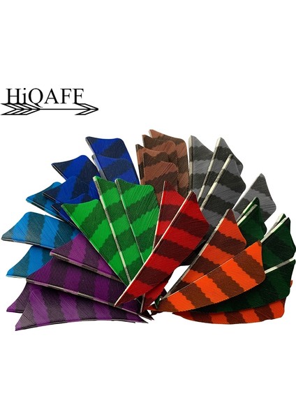 Mavi Stil Hi-Q 2 Inç Doğal Hindi Tüyleri Kalkan Kesim Okçuluk Fletches 2'' Tüy Ok Fletching-Çizgili (Yurt Dışından) fırsatları