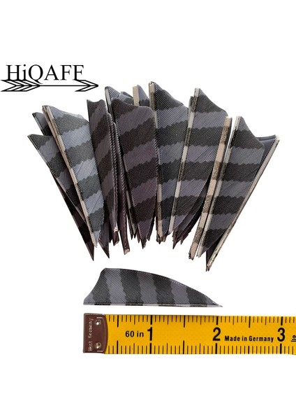 Mavi Stil Hi-Q 2 Inç Doğal Hindi Tüyleri Kalkan Kesim Okçuluk Fletches 2'' Tüy Ok Fletching-Çizgili (Yurt Dışından) indirimleri