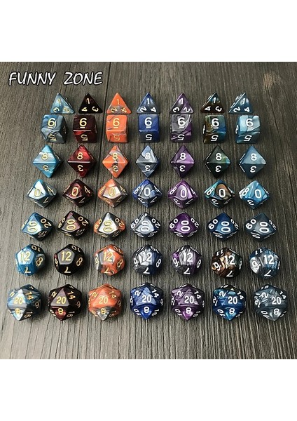 NO.105 Tarzı Nebula Efektli Yeni Renkli Zar Seti Dnd Zar Seti D4,D6,D8,D10,D%,D12,D20 Çokyüzlü Zar, Rpg Masa Oyunu (Yurt Dışından) fiyatları