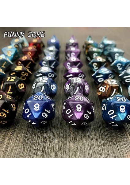 NO.105 Tarzı Nebula Efektli Yeni Renkli Zar Seti Dnd Zar Seti D4,D6,D8,D10,D%,D12,D20 Çokyüzlü Zar, Rpg Masa Oyunu (Yurt Dışından) modelleri