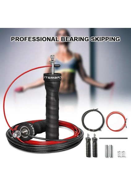 Siyah Stil Atlama Ipi Ekstra Ağırlık Atlama Ipi Dolaşmasız Rulmanlar ile Ayarlanabilir Iki Değişen Ip Atlama Ipi Fitness Ekipmanları Yeni (Yurt Dışından) fiyatları