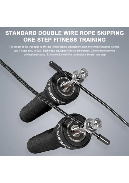 Siyah Stil Atlama Ipi Ekstra Ağırlık Atlama Ipi Dolaşmasız Rulmanlar ile Ayarlanabilir Iki Değişen Ip Atlama Ipi Fitness Ekipmanları Yeni (Yurt Dışından) fırsatları