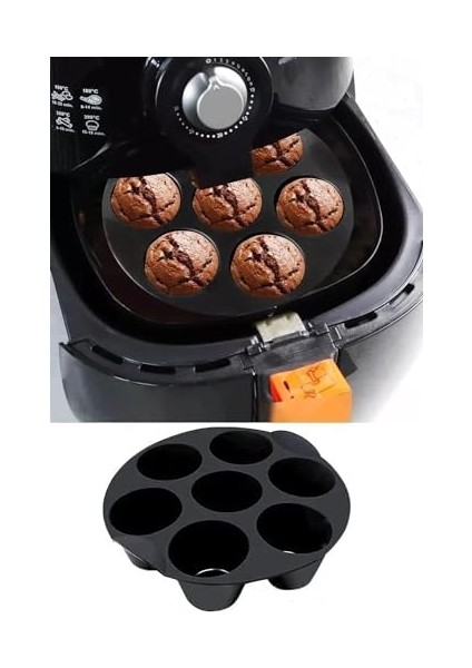 Home 7 Gözlü Silikon Çok Amaçlı Airfryer Muffin Cupcake Kek ve Çörek Pişirme Kalıbı,silikon Fırın Kabı,çok Renkli Asorti