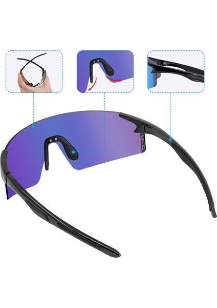 NO.80885 Stili NO.8083 Beden Nrc 3 Lens UV400 Bisiklet Güneş Gözlüğü Spor Bisiklet Gözlük Mtb Dağ Bisikleti Balıkçılık Yürüyüş Binme Erkek Kadın Koşu Gözlük (Yurt Dışından) fiyatları