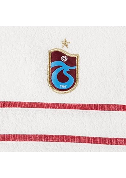 Trabzonspor Lisanslı Arma BASKILI%100 Pamuk Banyo Havlusu, Beyaz, 90X150 cm