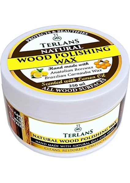 Doğal Ahşap Cilası Üstün Koruma 250 ml + Mikrofiber Bez Natural Wood Polishing Wax