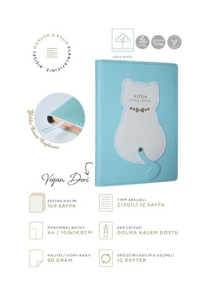 Kedili Defter A6 96 Yaprak