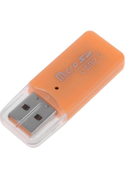 Micro Sd Kart Okuyucu Sdxc Tf USB 2.0 T-Flash Microsd Transflash Hafıza Kartı Okuyucu Adaptör Yazıcı Mini Android Telefon Kamera Pda Mp3 Mp4 Pc Mac Tablet Tv Kutusu Uyumlu (Turuncu)