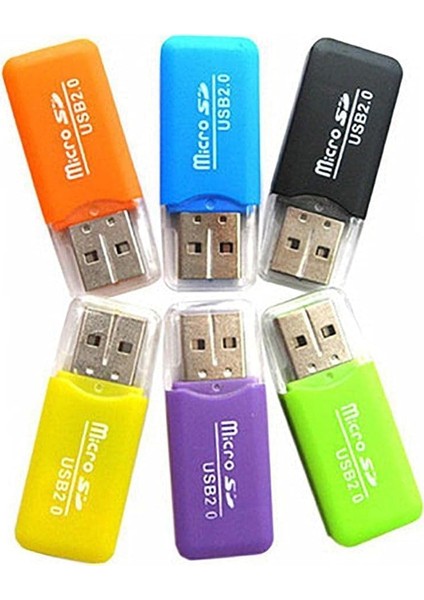 Micro Sd Kart Okuyucu Sdxc Tf USB 2.0 T-Flash Microsd Transflash Hafıza Kartı Okuyucu Adaptör Yazıcı Mini Android Telefon Kamera Pda Mp3 Mp4 Pc Mac Tablet Tv Kutusu Uyumlu (Turuncu)