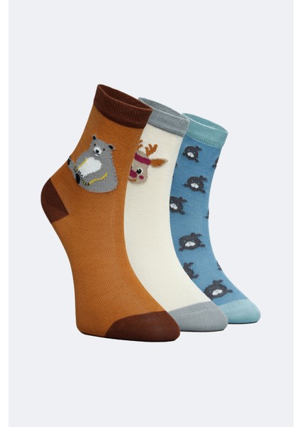 3'lü Erkek Çocuk Soket Hayvanlı Çorap fiyatları