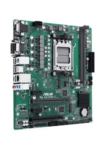 Pro A620M-C-CSM Anakart, Amd A620 Am5 Ddr5 6400 Dp HDMI DVI VGA Çift M2 USB 3.2 Aura Rgb Com Pcı Matx, Asus 5x Protectıon Iıı