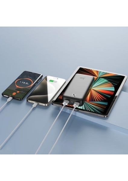 20000MAH 10.5W Çift Usb-A Çıkışlı Powerbank Taşınabilir Hızlı Şarj Cihazı Siyah