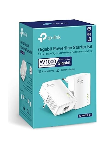 TL-PA7017 Kıt, AV1000 Gigabit Powerline Adaptör Başlangıç Kiti