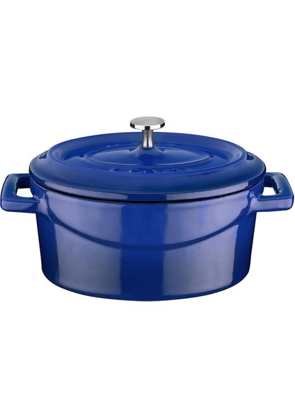 Metal Oval Mini Tencere, Mavi