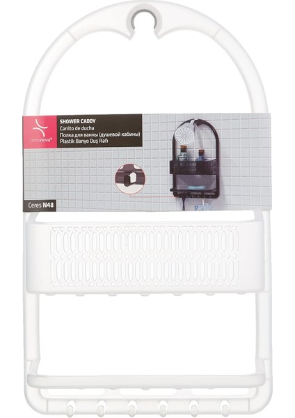 M-N48-16 Ceres Plastik Banyo Duş Rafı, Şeffaf